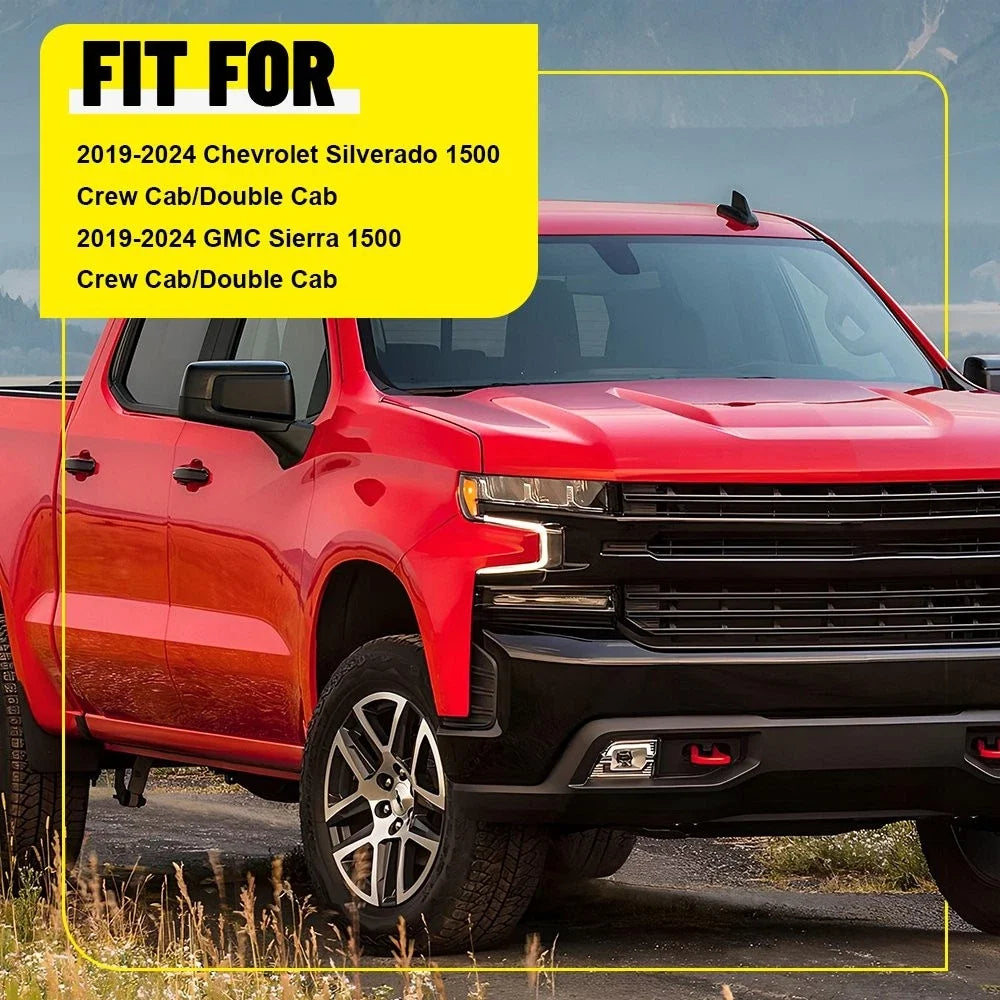 Gloss Black Pillar Post Set for 2019-2024 GMC Sierra, Chevy Silverado