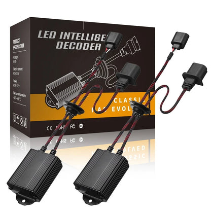 2X LED H13 Headlight Canbus Anti Flicker Resistor Decoder for