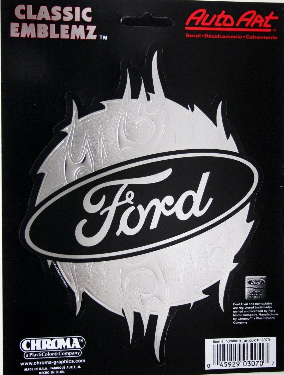 Powerstroke Chrome Flames Decal Sticker for Ford Truck