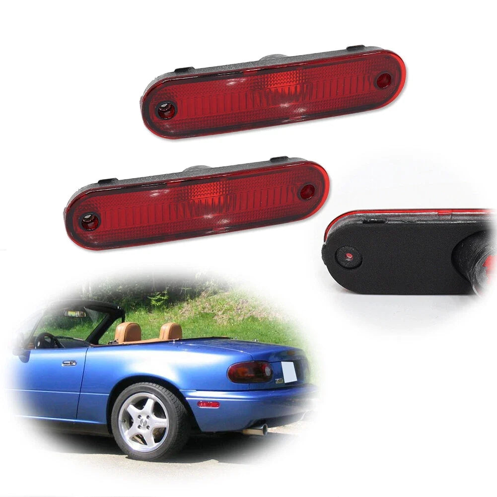 2X Red Rear Bumper Side Marker Light Housings for Mazda Miata MX-5