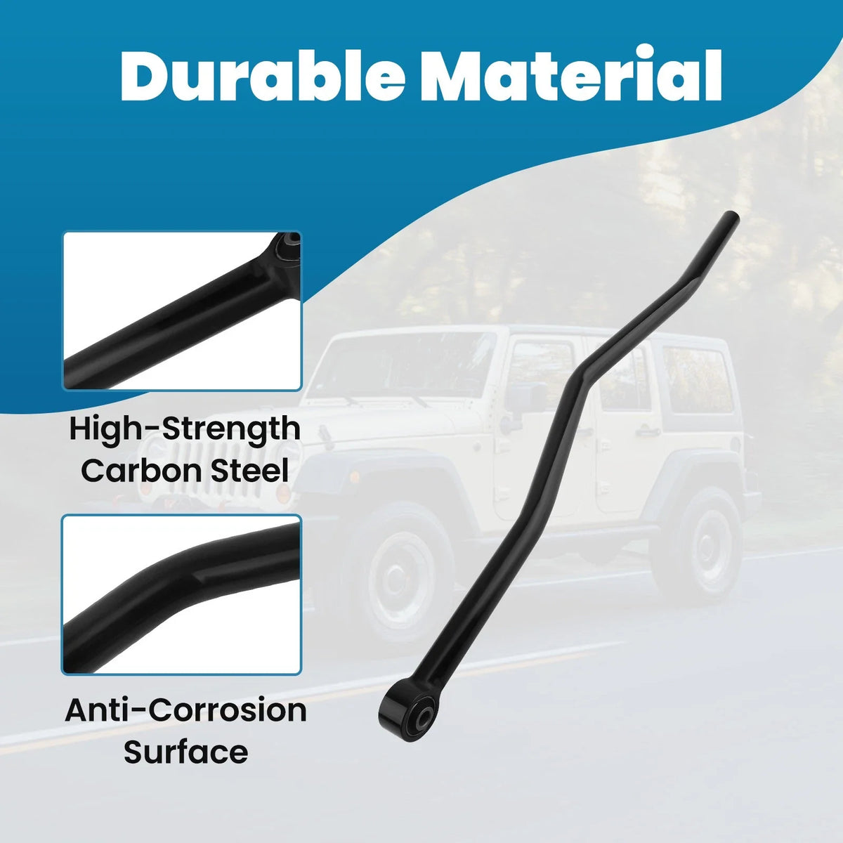 Adjustable Track Bar Rod 0-6" Lift for Jeep Wrangler JK (2007-2018)