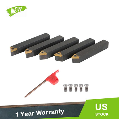 5Pcs 3/8" Turning Inserts Carbide Indexable for Machining Lathes