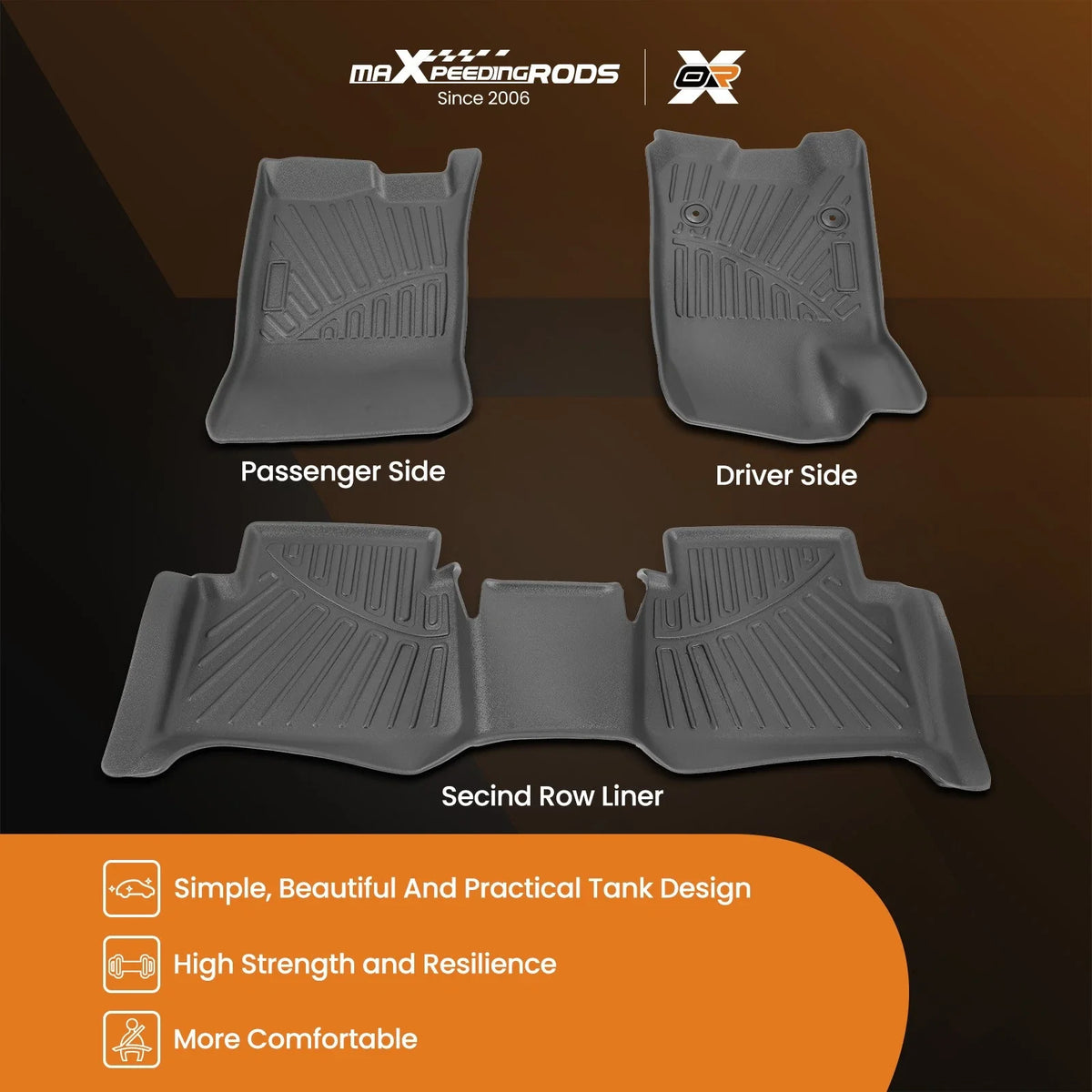 Floor Mats Liners Set for Front & Rear (2023-2025) Chevy Colorado