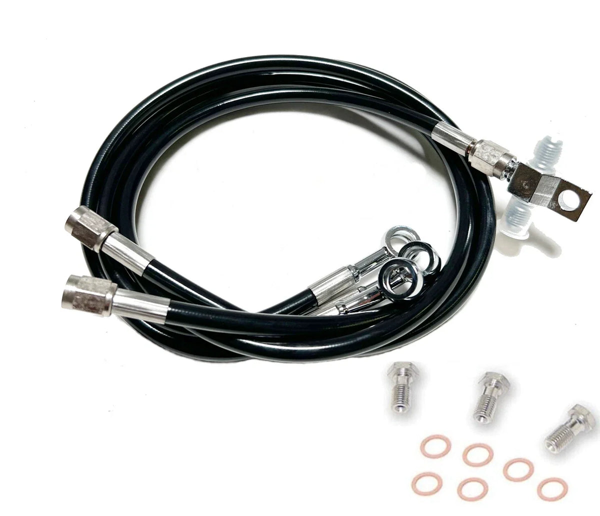 Steel Braided Front Brake Line for Honda TRX 300EX (2000–2007) Black