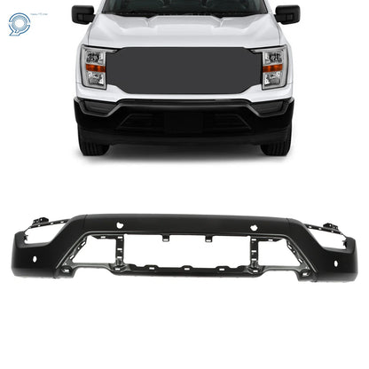 2021-2023 Ford F-150 Front Bumper Face Bar Black, 6 Sensor Holes
