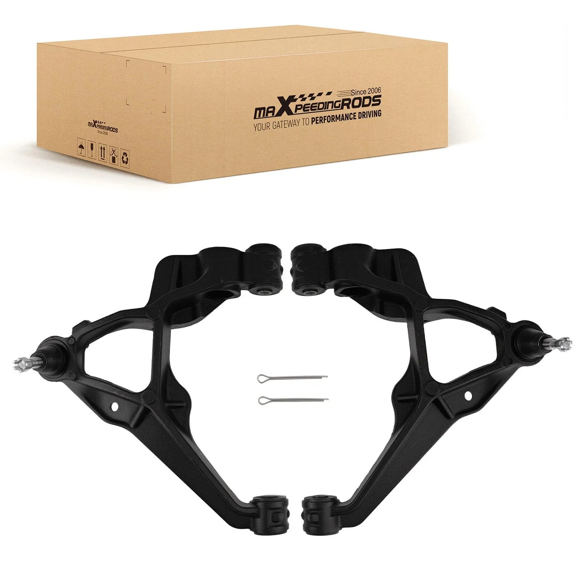 2X Front Lower Control Arms with Ball Joints for Silverado Sierra 2500 HD (2011–2019)