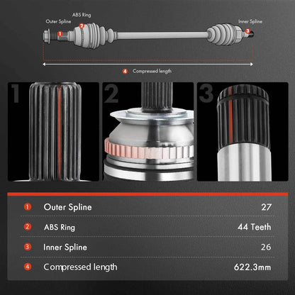 Left Front CV Axle Assembly for 1999-2002 Mercury Cougar