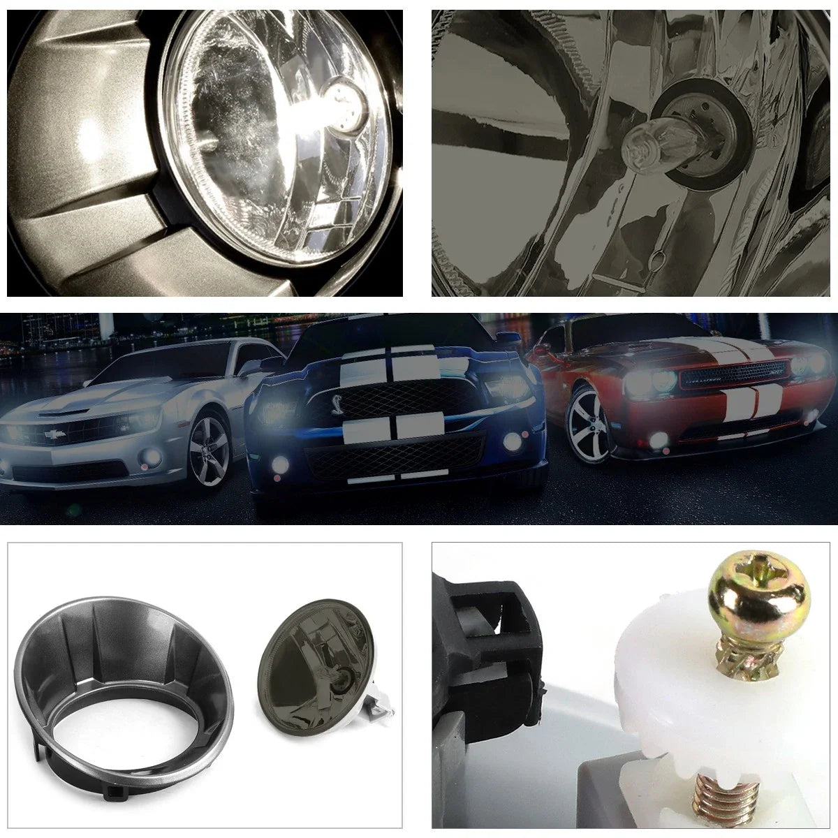 Smoked Fog Lights for 2010–2013 Chevy Camaro W/Bulbs