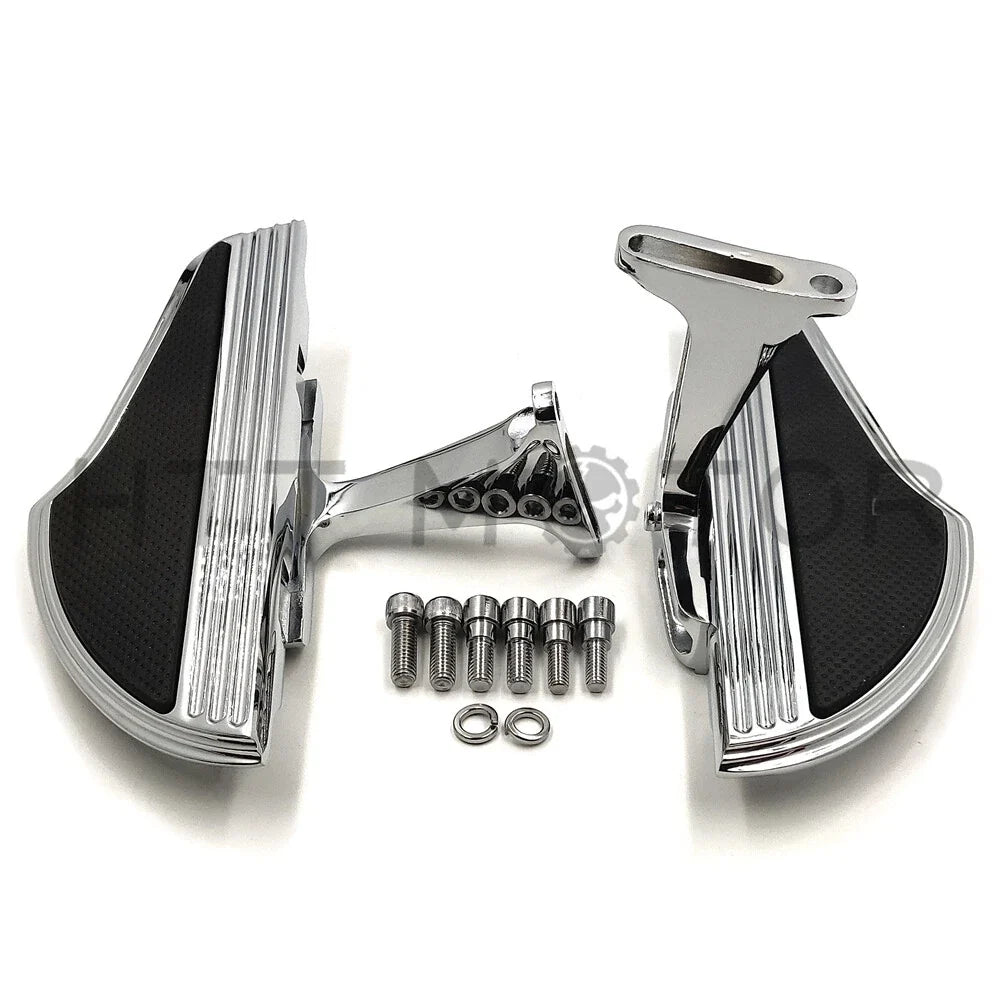 Chrome Shark Fin Defiance Passenger Floorboard Mounting Bracket for Touring (1993–Present)