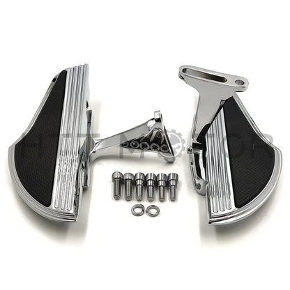 Chrome Shark Fin Defiance Passenger Floorboard Mounting Bracket for Touring (1993–Present)