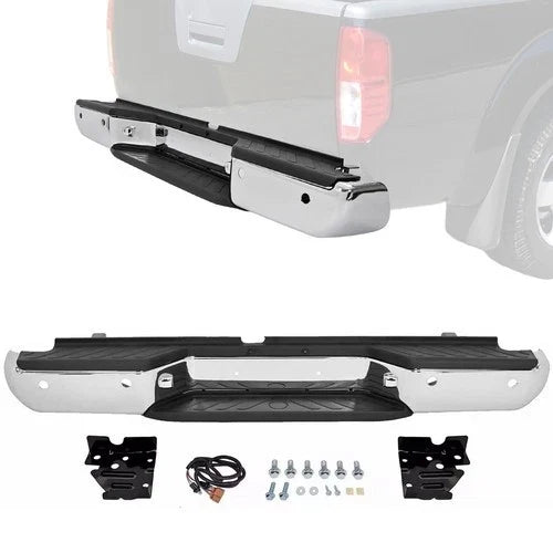 Rear Step Bumper Assembly with Sensor Hole Chrome for Nissan Frontier (2013–2021)