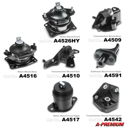 Set of 7 Motor & Transmission Mounts for Honda Accord