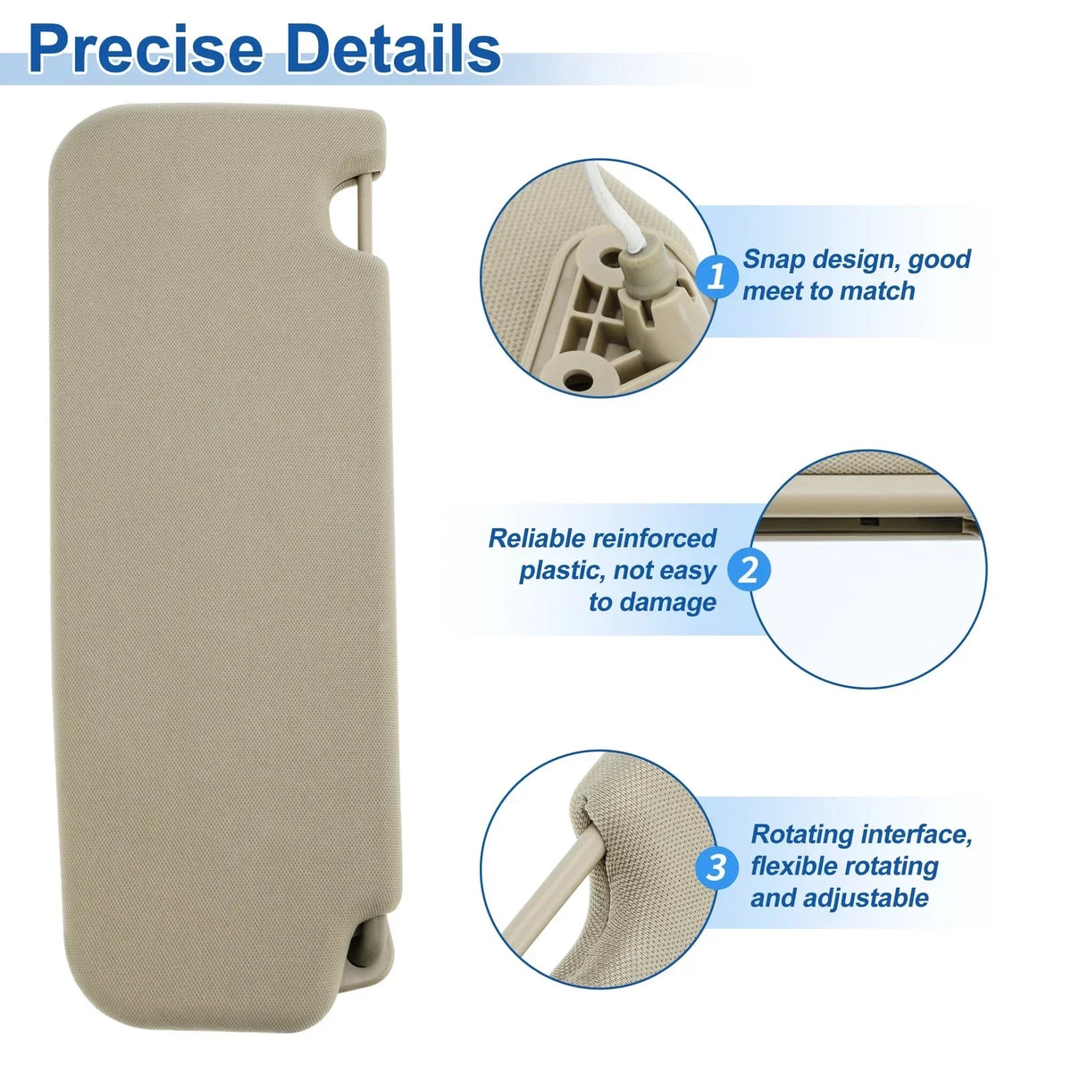 Left Sun Visor for BMW 5 Series F10 Sedan - Beige Color