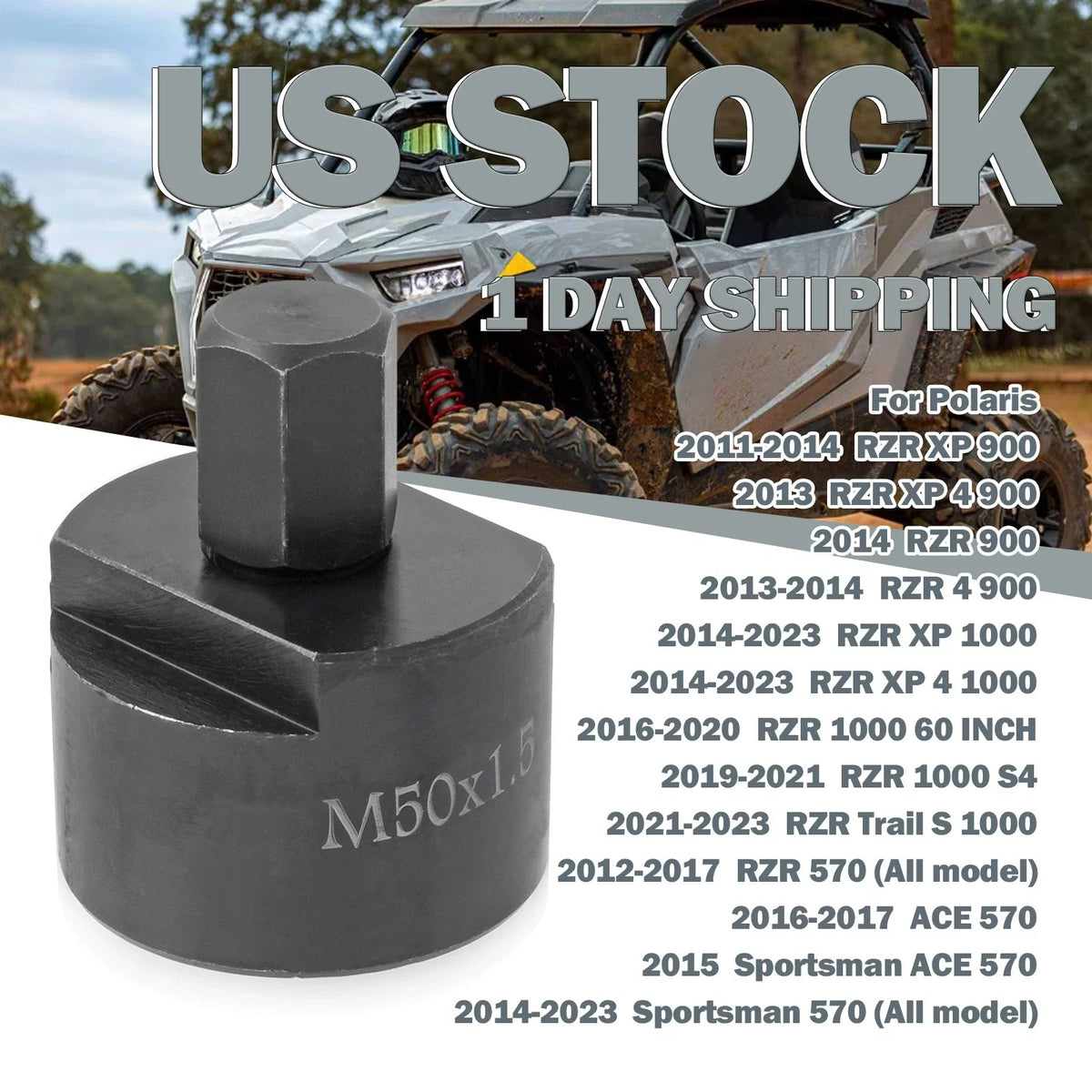 Flywheel Puller Tool 50mmx1.5 for Polaris RZR XP 4 1000 (2014–2023)