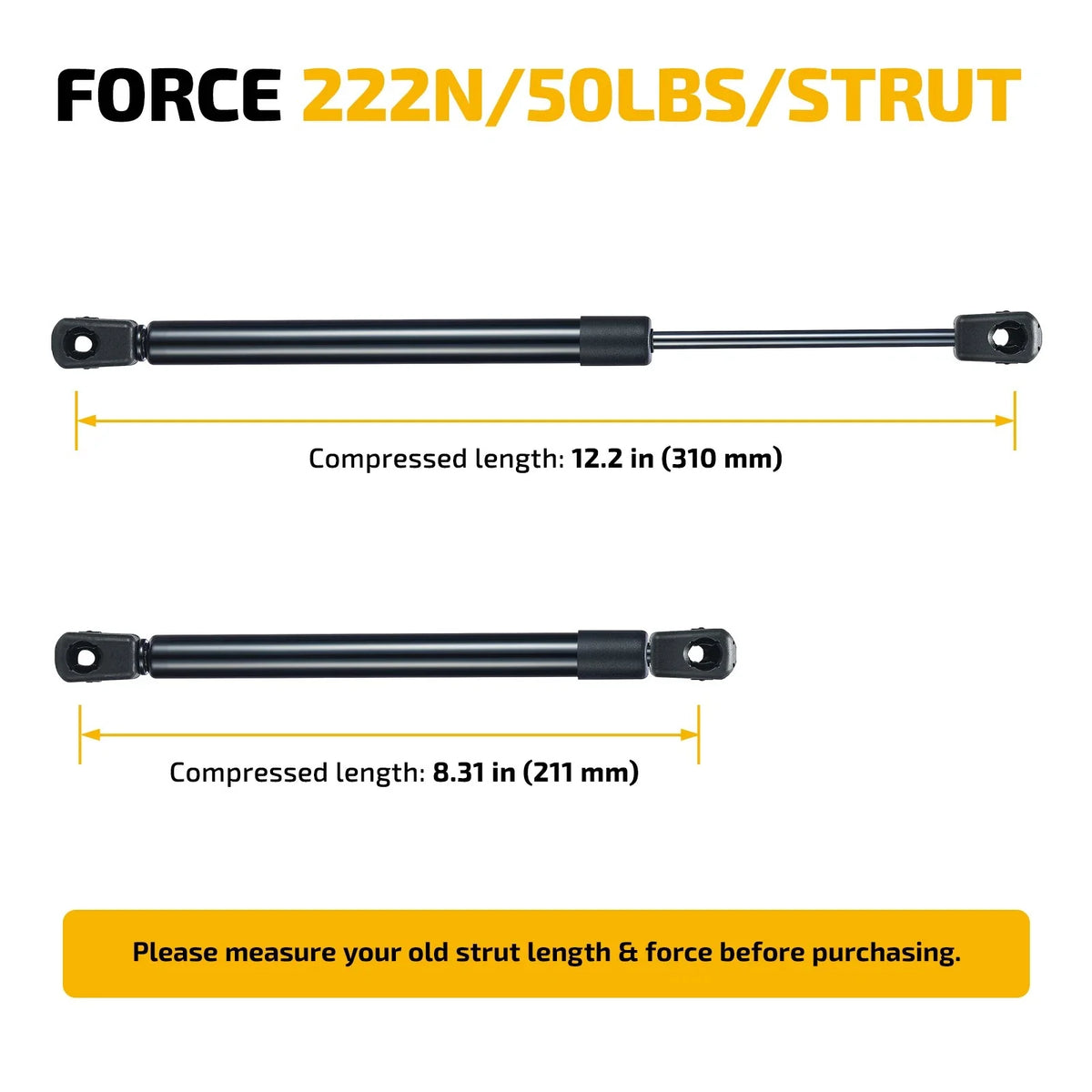 12 Inch Gas Shock for Snugtop Truck Topper Door (C16-12104)