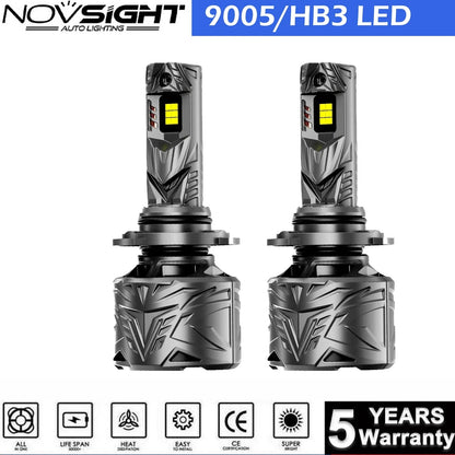 High Beam 9005 HB3 LED Headlight Bulb Kit (60000LM, 6500K) - 2X