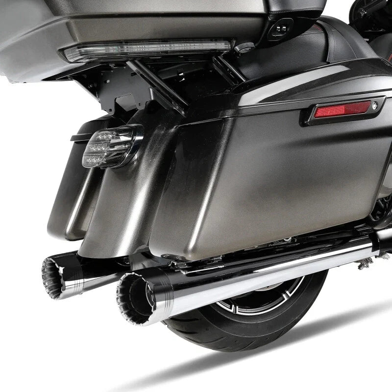 Chrome Dual Slip-On Mufflers for Harley Touring Models (2017–2023)