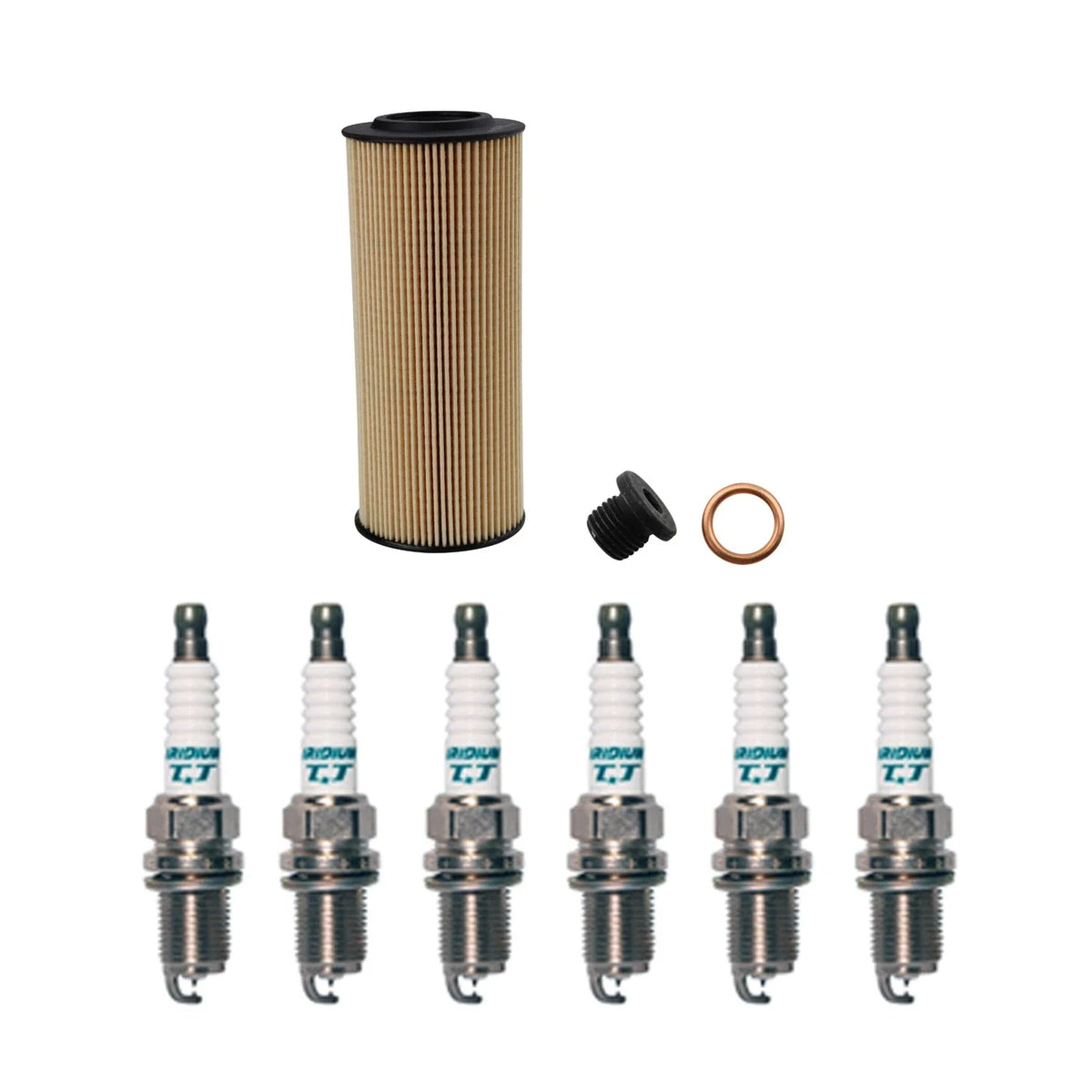 Wix Engine Oil Filter & Denso Spark Plug Kit for Audi A4 A5 A6 (2005–2012)