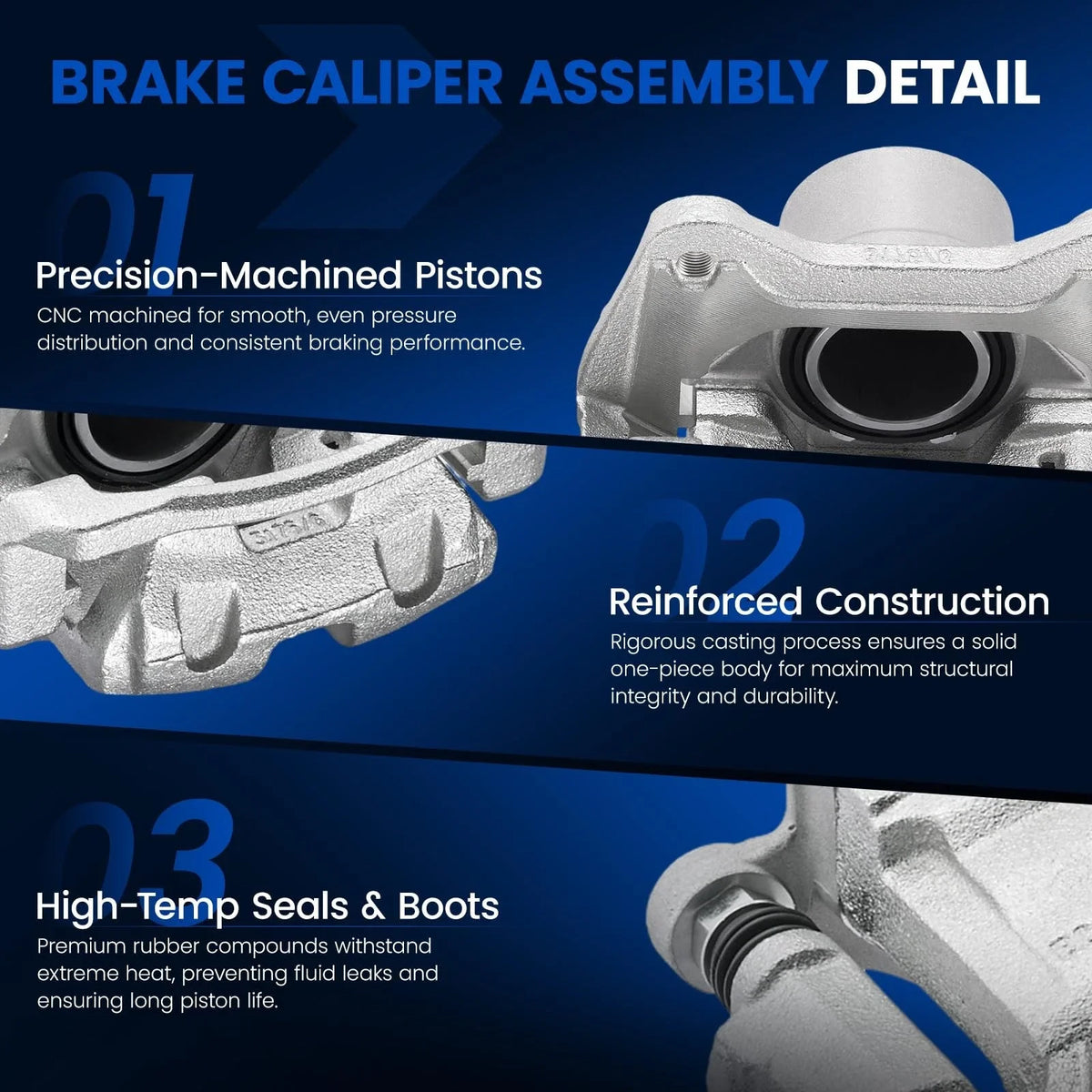 Pair of Front Brake Calipers with Bracket for Hyundai Sonata 2012-2015