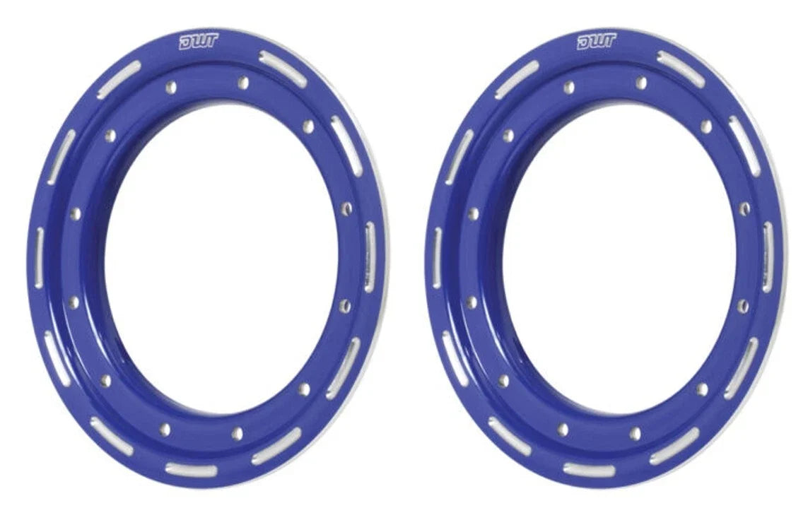 Pair of DWT Alumilte Rok'N Lock G2 G3 Beadlock Rings 9 Inch Blue