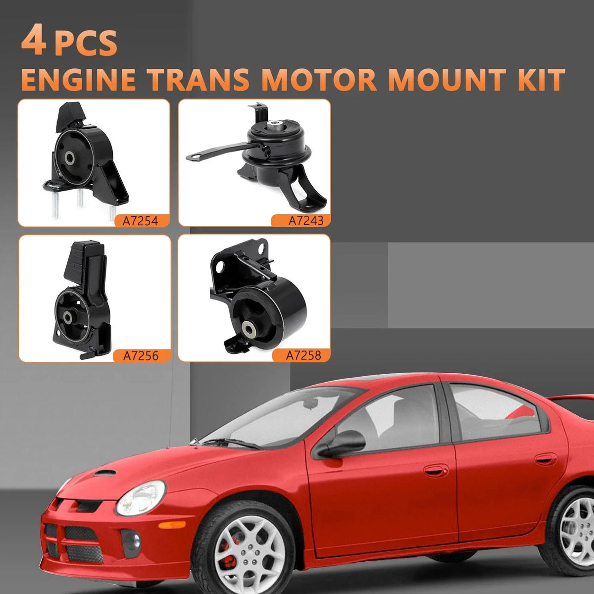Set of 4 Engine Motor Mounts for Toyota Corolla (1999–2002)