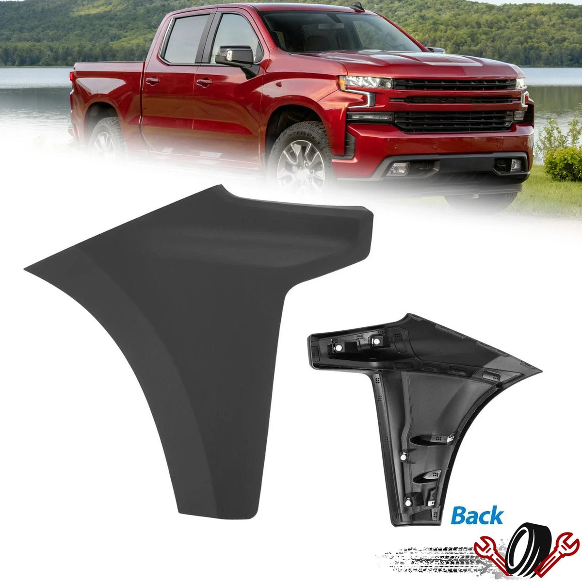 Right Bumper End Cap for Chevy Silverado 1500 (2019–2022)