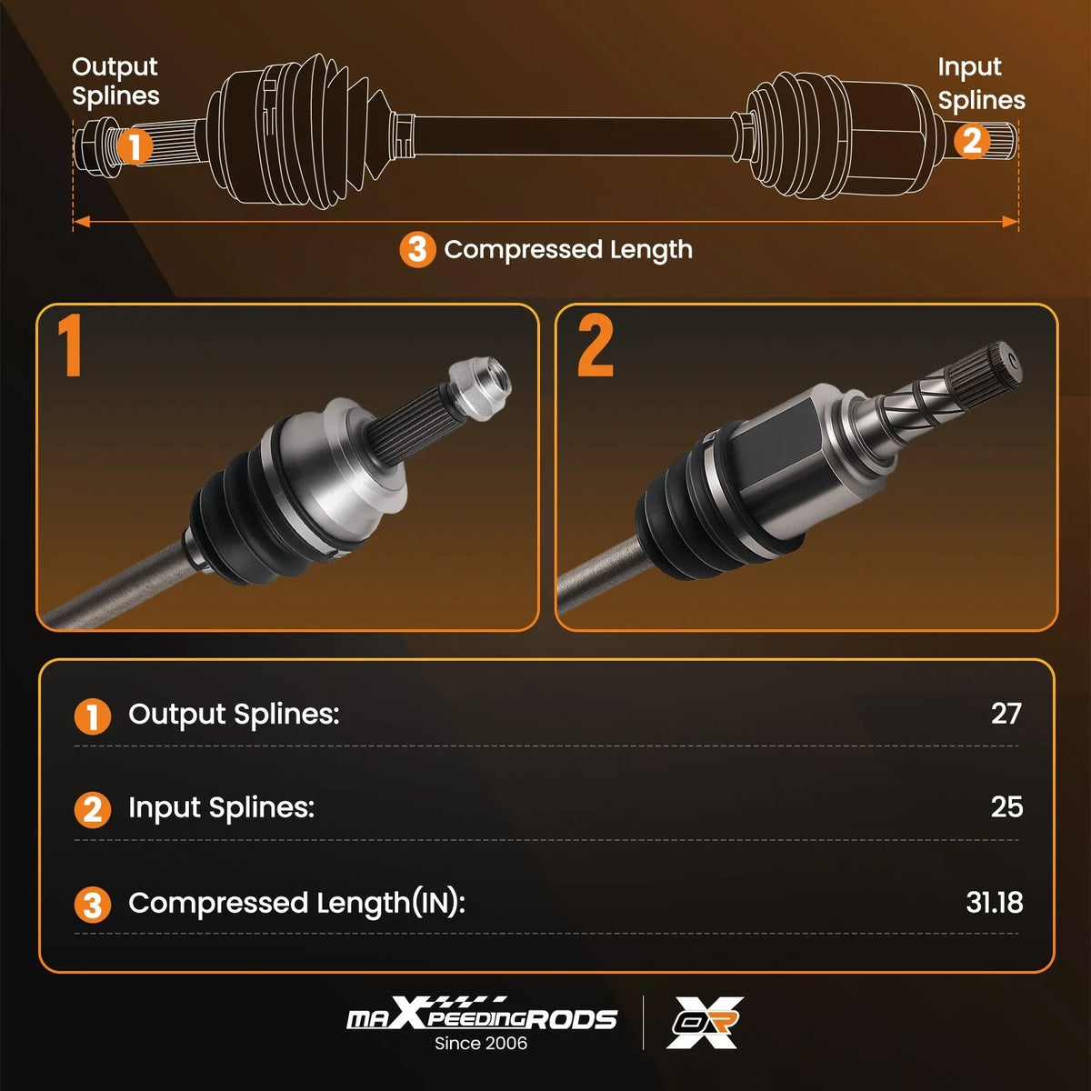 CV Axle Shaft Set for Crosstrek XV Subaru (2014-2016)