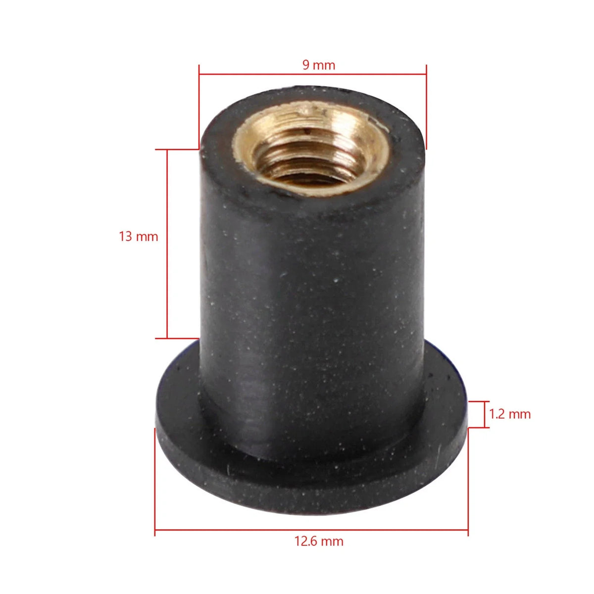 Pack of 10 M5 Rubber Well Nuts for Fairing & Screen Fixing
