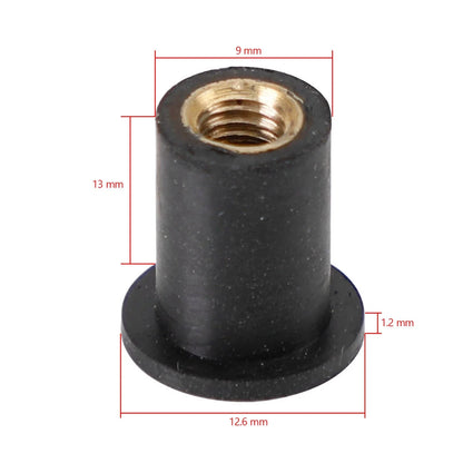 Pack of 10 M5 Rubber Well Nuts for Fairing & Screen Fixing
