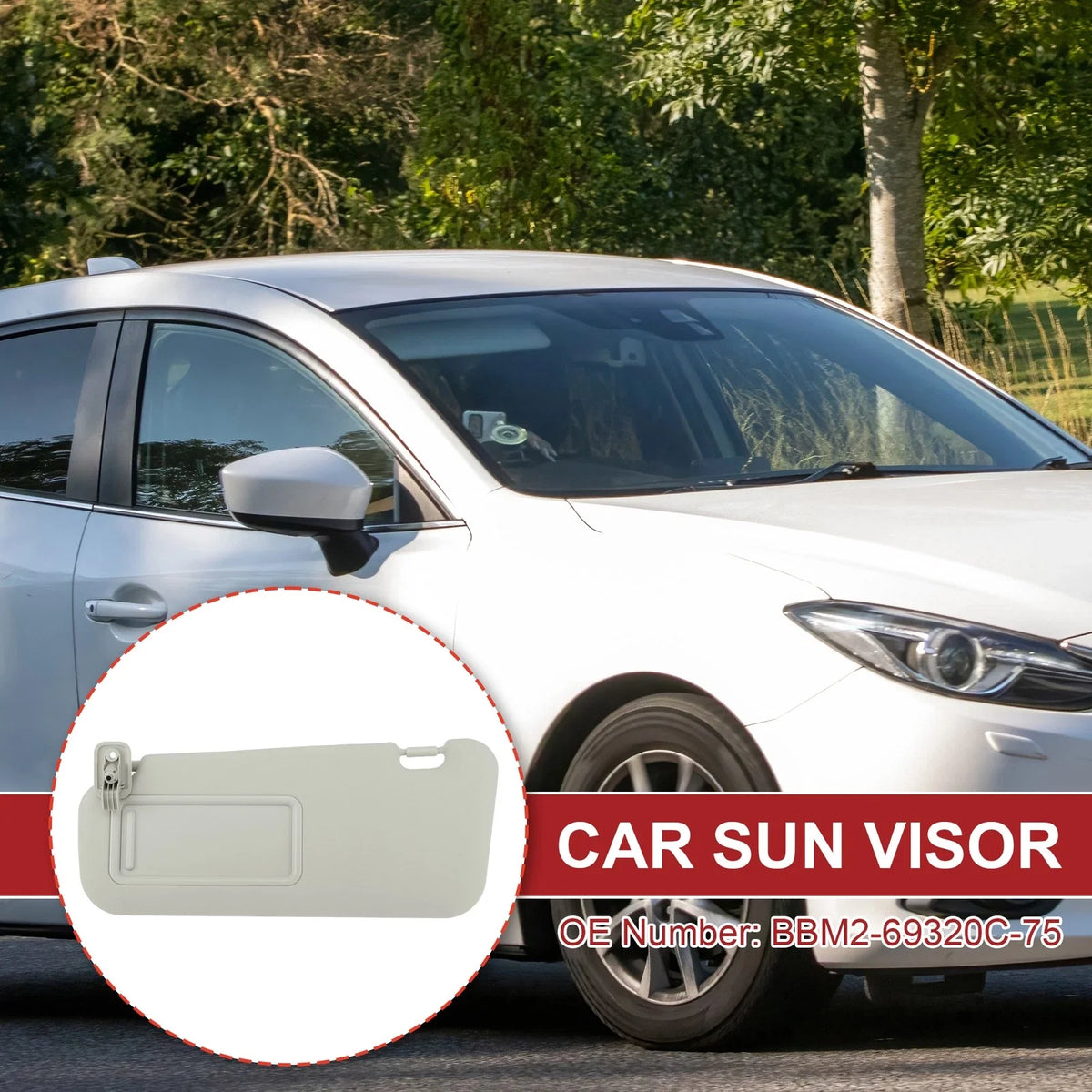 Left Driver Side Sun Visor No.BBM2-69320C-75 for Mazda 3 (2010–2013)