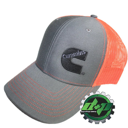 Cummins Trucker Hat Snapback Mesh Cap - Orange/Gray