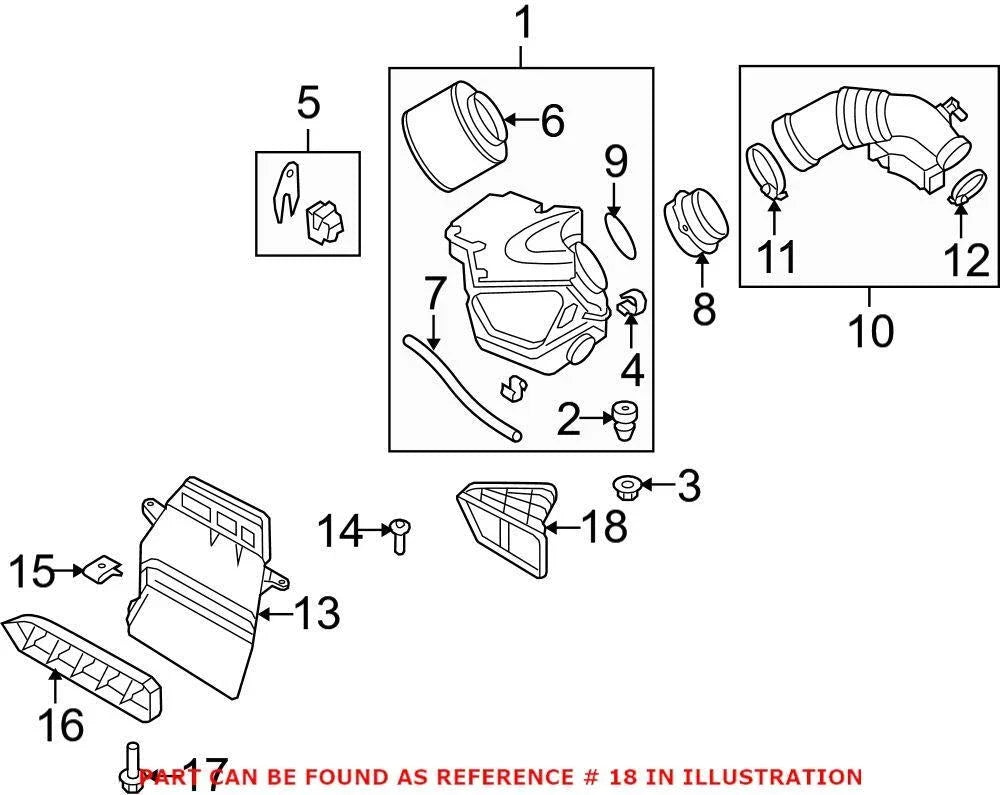Genuine OEM Engine Air Intake Hose 8R0129739 for VW Audi (2006–2016)