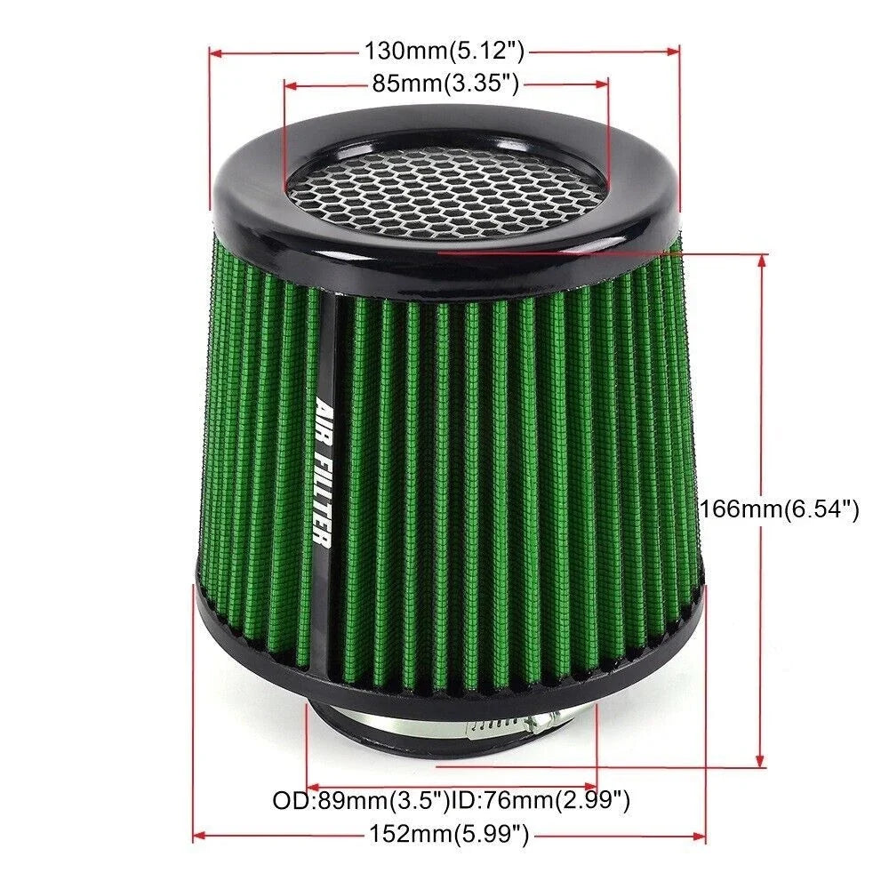 3" Cold Air Intake Replacement Dry Filter for Toyota Hilux N70