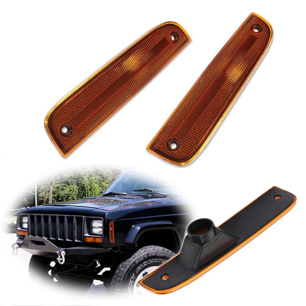 2X Amber Lens Front Side Marker Light Housing for Jeep Cherokee (1997–2001)