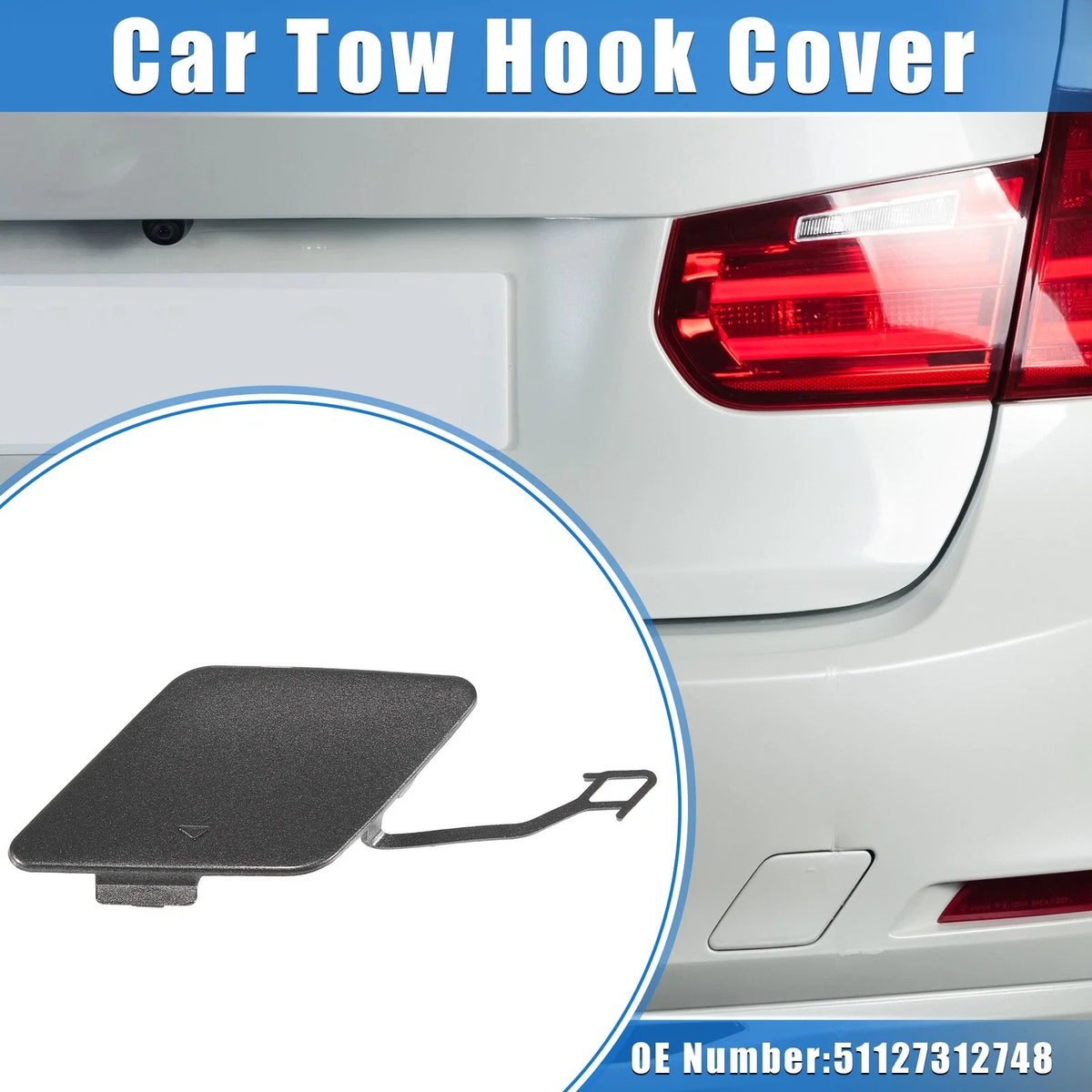 Tow Hook Eye Hole Cover Cap for BMW 3 F30 (2012–2015) Deep Gray