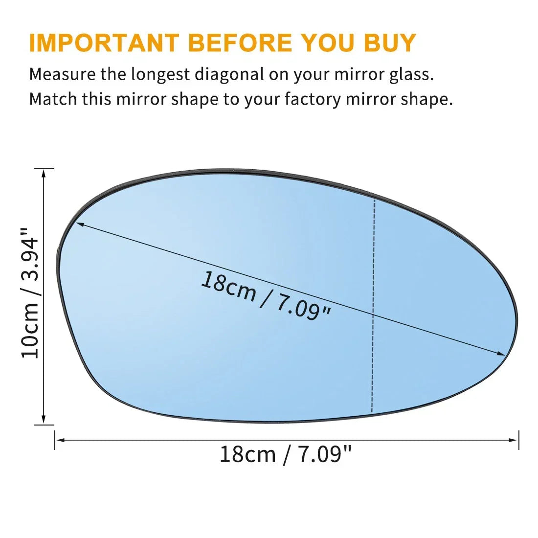 Wing Mirror Glass Set Heated with Backing for BMW 128i 2008-2009