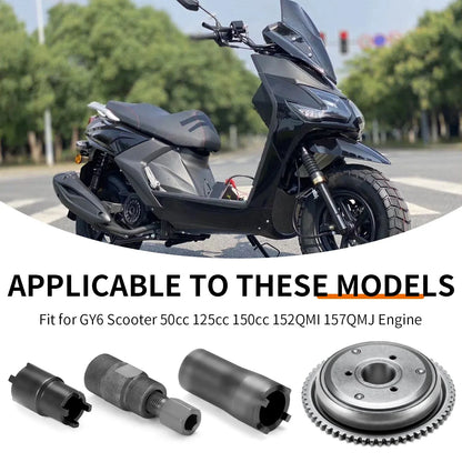Flywheel Puller Tool with Starter Clutch for GY6 125cc 150cc Scooters