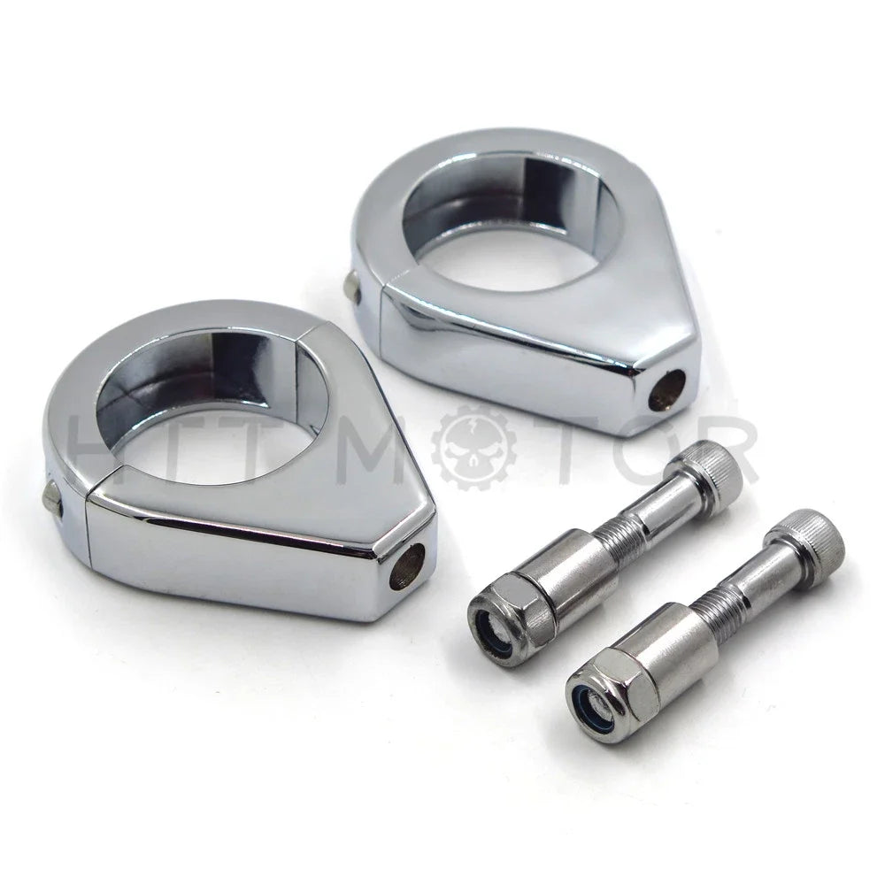 Turn Signal Indicator Relocation Fork Clamp Kit for Harley Softail (41mm) Chrome