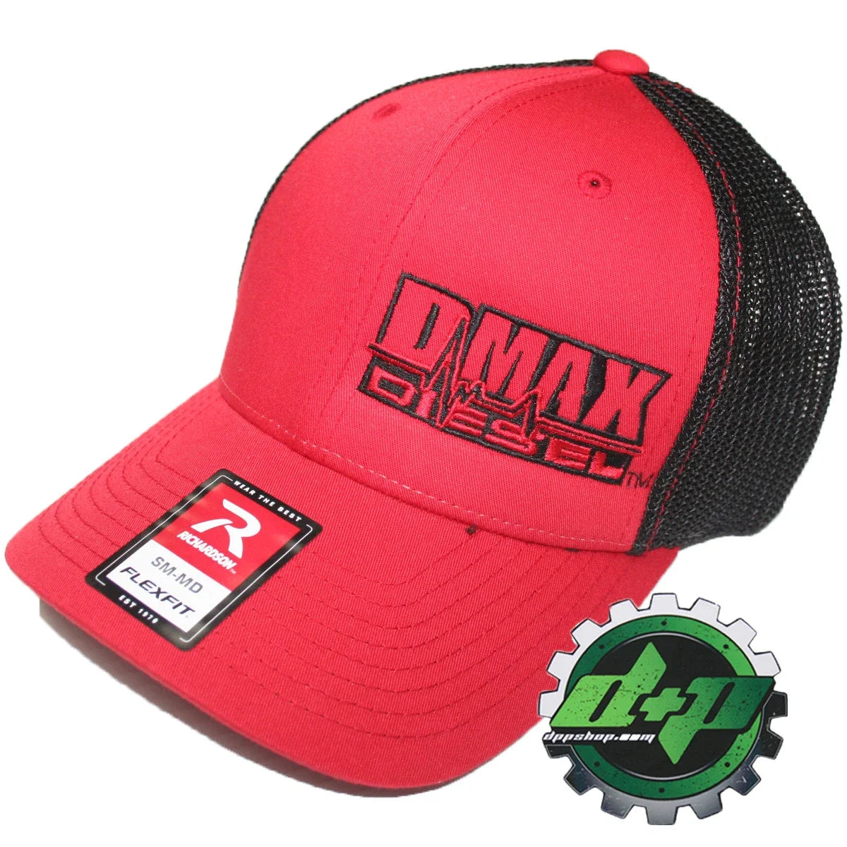 Red Black Mesh Back Flexfit Hat for Duramax Diesel Truck S/M