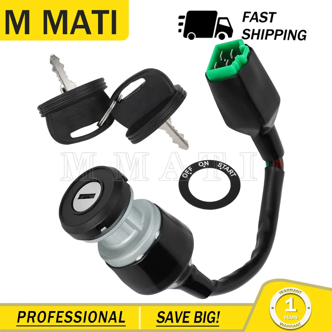 Ignition Key Switch 0455031 for Polaris RZR 170 (2015–2021)
