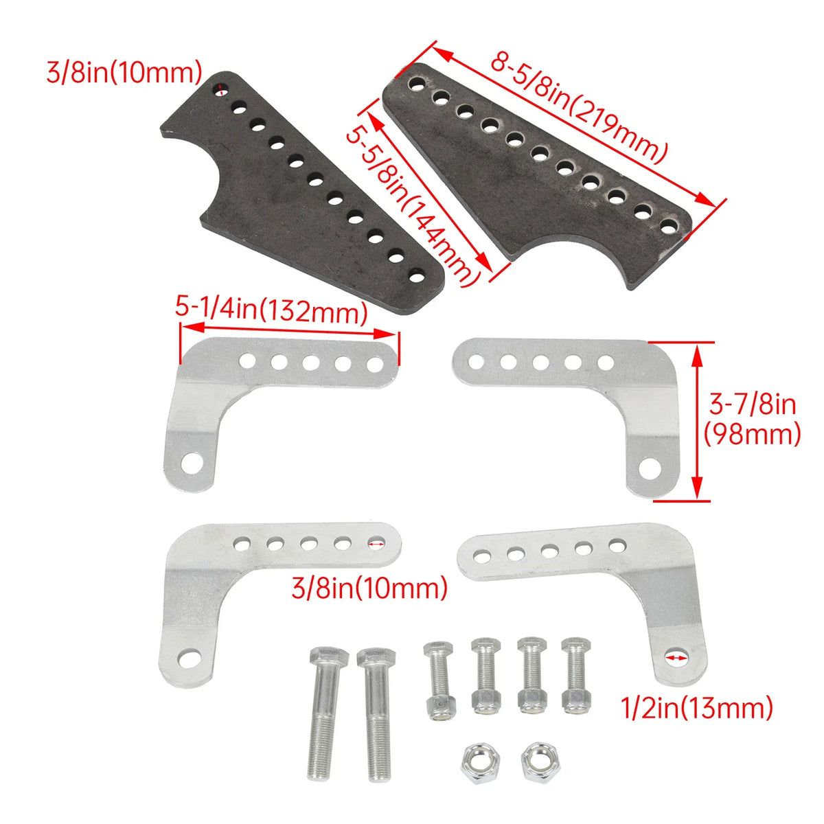 Coil Over Shock Mount Kit - Adjustable - 2X for Axle Tubes