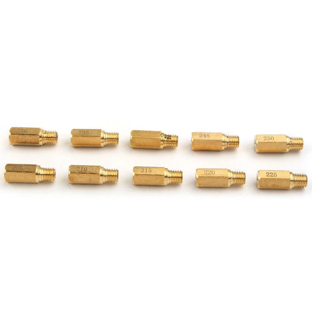 10 Pcs Carburetor Main Jets Kit for PWK OKO CVK (205-250)