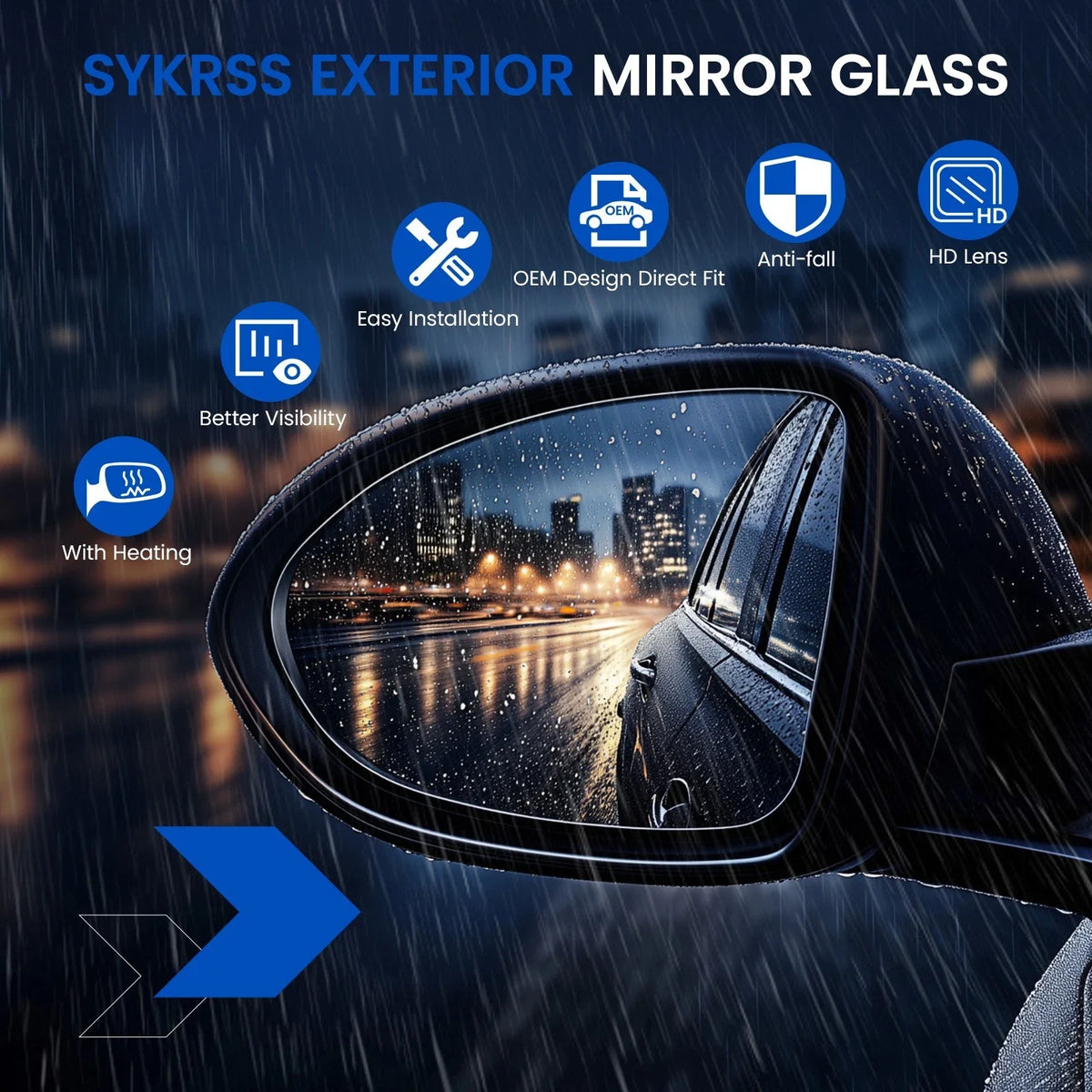 Passenger Side Right Mirror Glass for 2004-2010 Ford F150 FO1325125