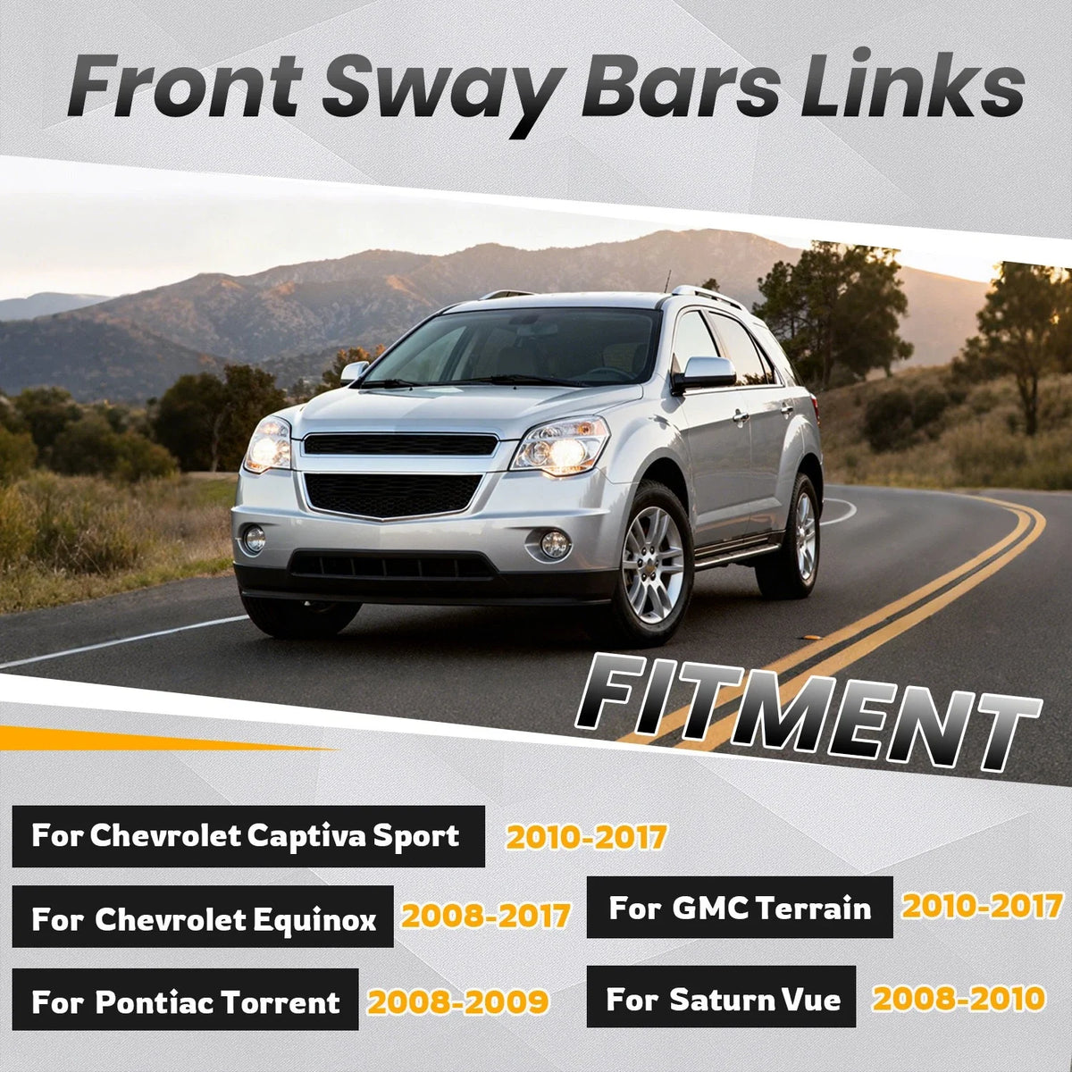 Front Sway Bar End Links Set for Chevy Equinox & GMC Terrain 2008-2017