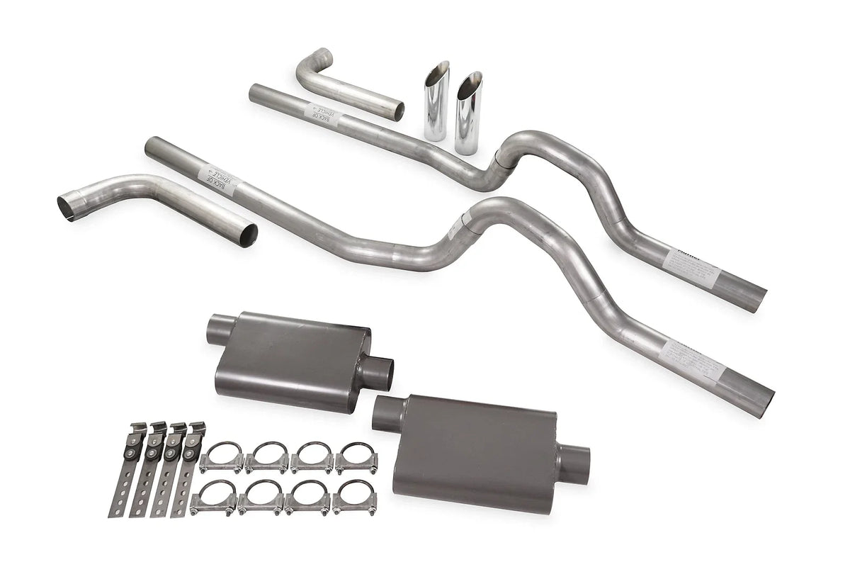 Side Exit Dual Exhaust Kit 2.5" 2 Chamber for 1981–1987 GM C/K 10