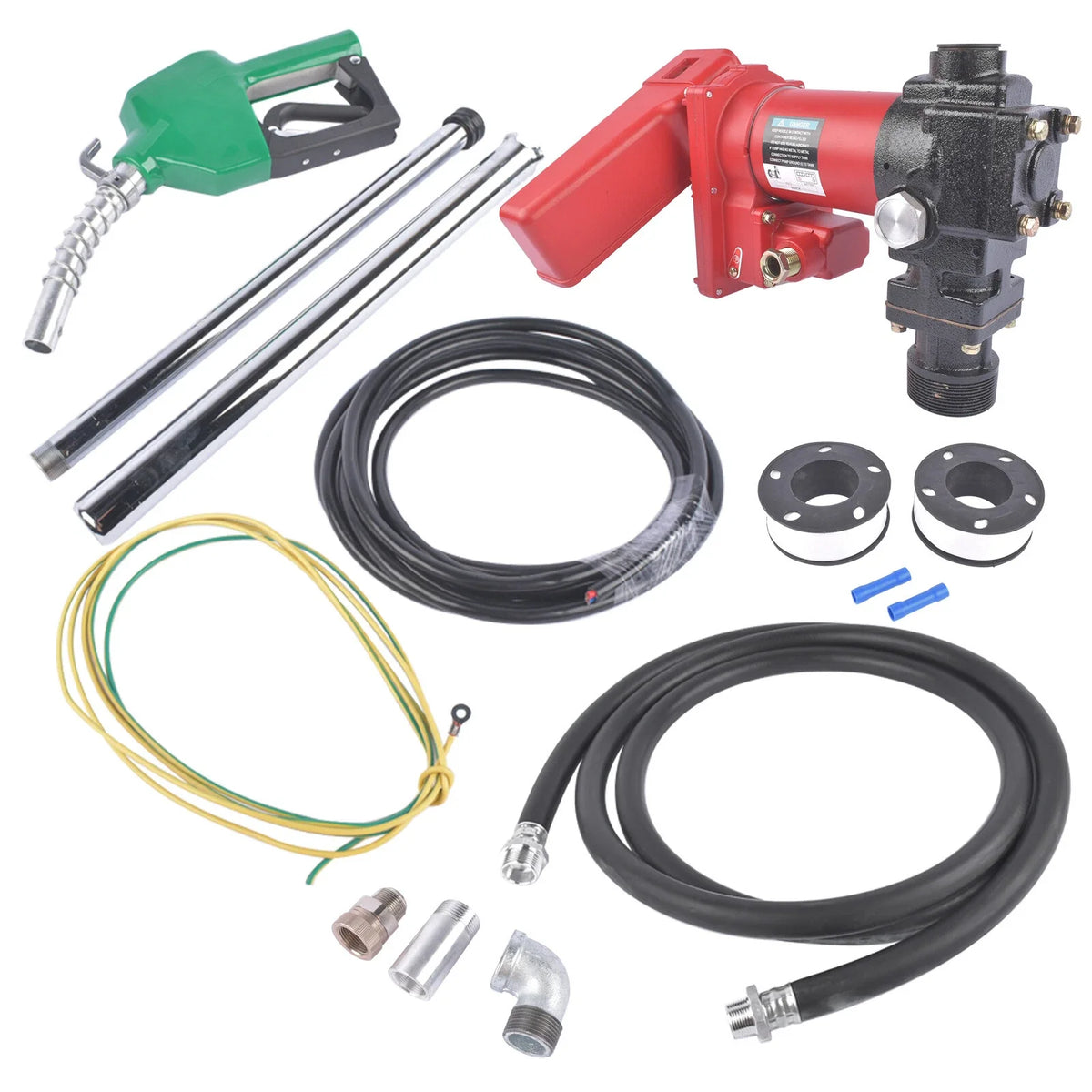 High Flow 20GPM 12V Fuel Transfer Pump with Automatic Nozzle for Gasoline