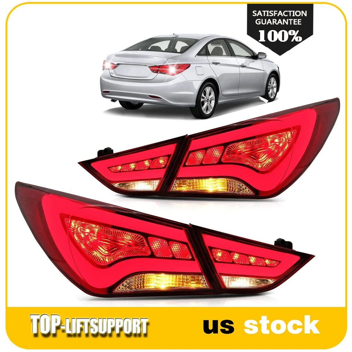 Pair LED Tail Lights Assembly for Hyundai Sonata (2011–2014)