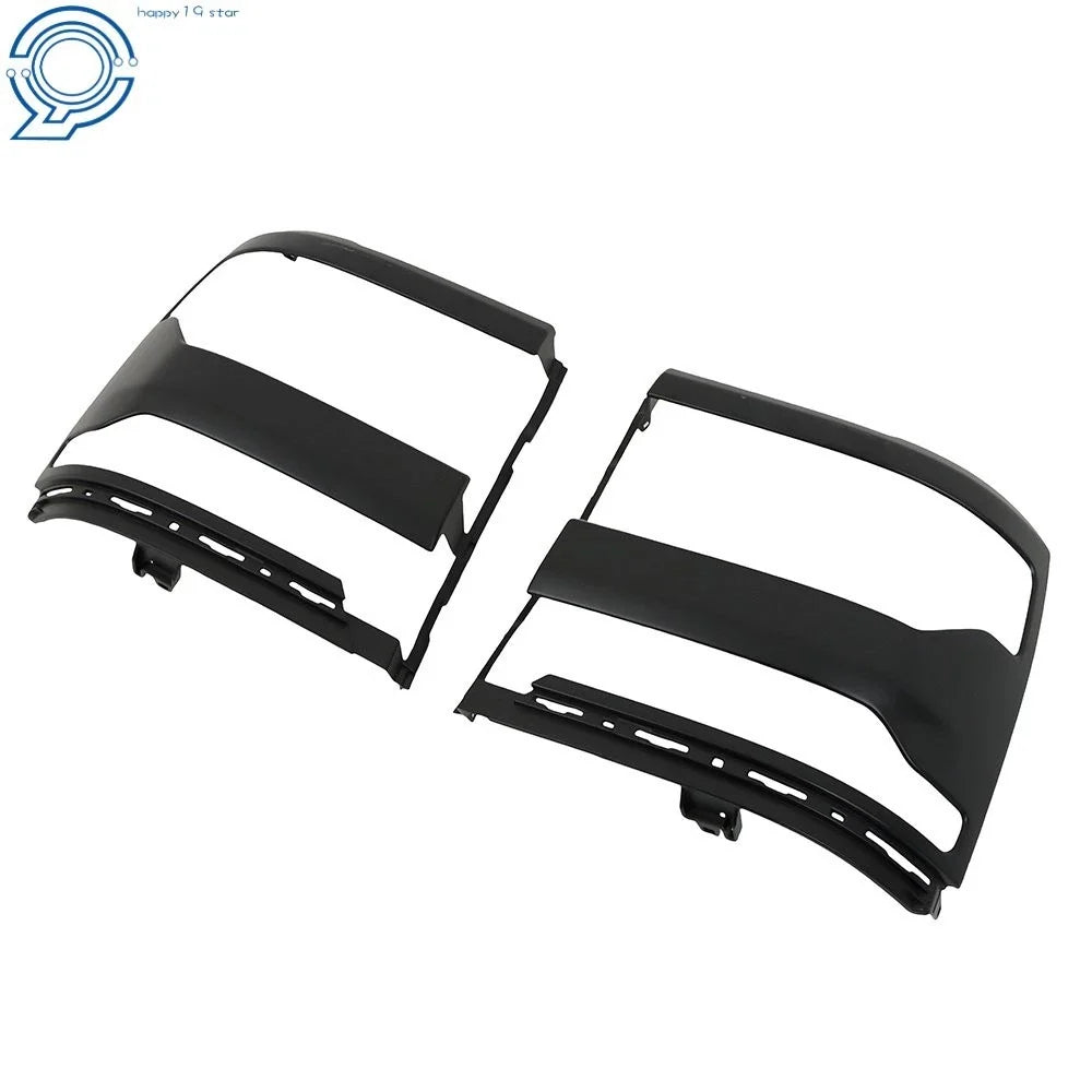 Pair of Black Headlight Trim Bezels for Chevy Silverado 1500 (2016–2018)