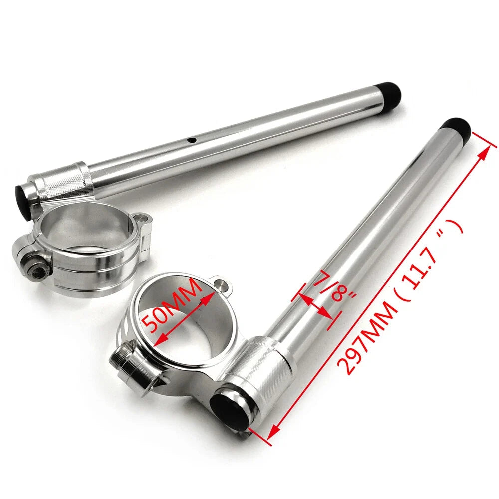 50mm CNC Raised Riser Clip Ons for Motorcycle (7/8" Handlebars)