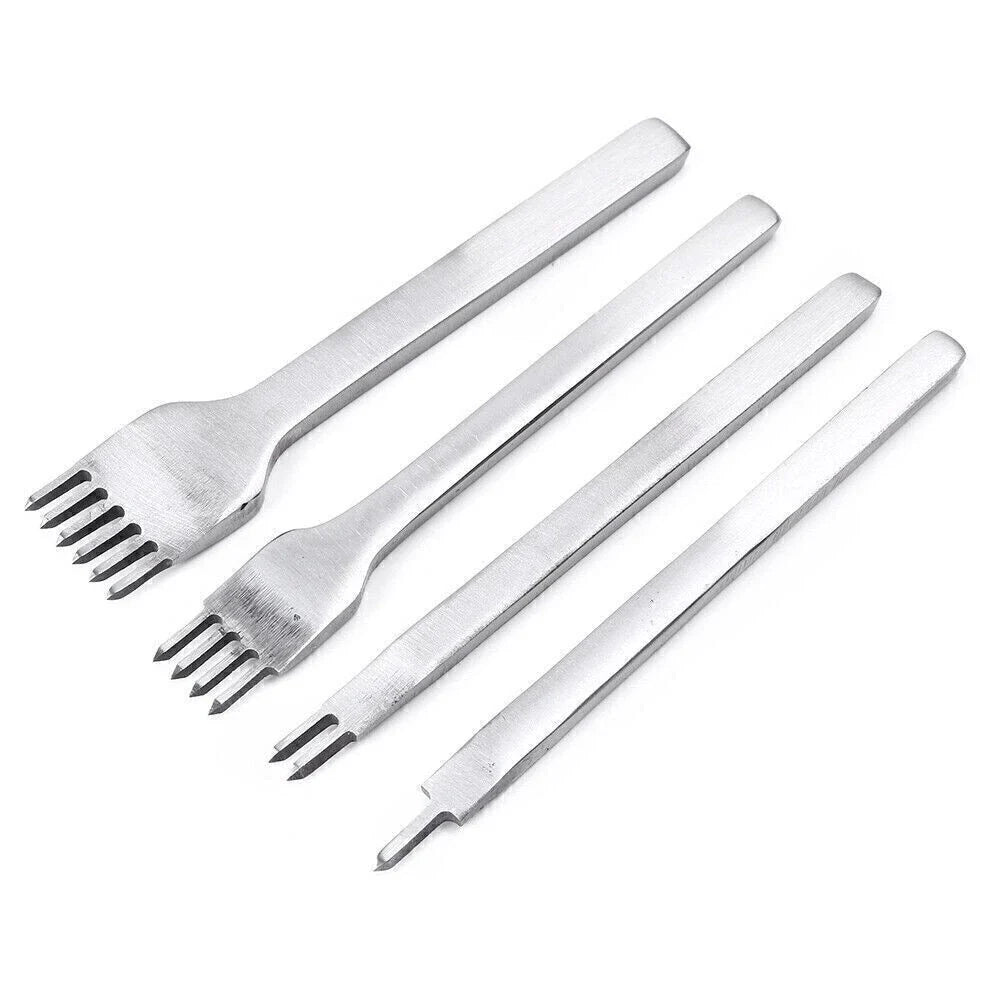 Set of 4 Leather Craft Hole Chisel Tools 3MM, 4MM, 5MM, 6MM